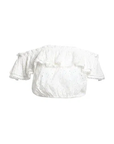 Poupette St Barth Woman Top White Size L Cotton