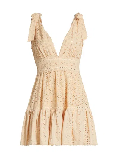 Poupette St Barth Women's Cara Eyelet Lace Minidress In Multi