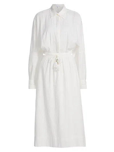 Poupette St Barth Women's Sunniva Cotton Pieced Maxi Dress In White