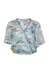 Poupette St Barth Womens Floral Blouse In Blue