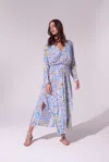 Poupette St Barth Wrap Midi Dress With Sleeves In Multi