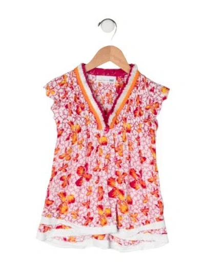 Pre-owned Poupette St Barth Babies' X Vilebrequin Cotton Floral Print Dress In Pink