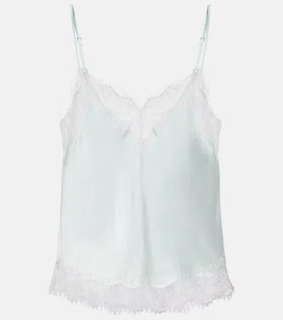 Poupette St Barth Zely Lace-trimmed Camisole In Blue