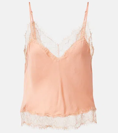 Poupette St Barth Zely Lace-trimmed Satin Camisole In Multi