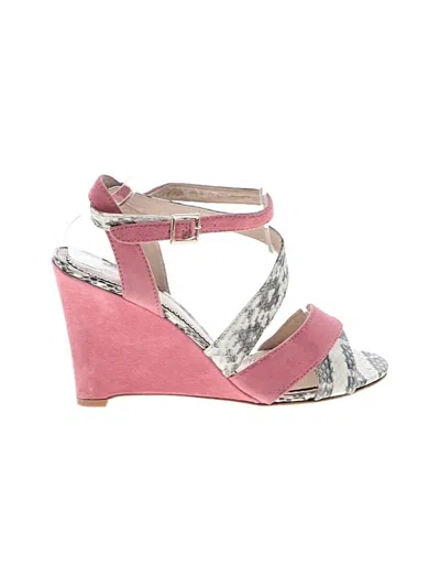 Pre-owned Pour La Victoire Wedges In Pink