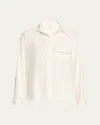 Pour Les Femmes Bamboo-knit Pajama Set In Cream Piped In Taupe