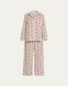 Pour Les Femmes Botanical-print Cotton Pajama Set In Cactus