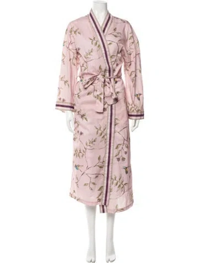 Pre-owned Pour Les Femmes Floral Print Robe In Pink