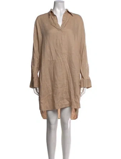 Pre-owned Pour Les Femmes Linen Mini Dress In Neutrals