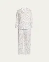POUR LES FEMMES NYC ICON MAP-PRINT EGYPTIAN COTTON PAJAMA SET