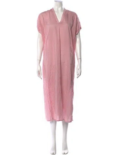 Pre-owned Pour Les Femmes Striped Long Dress In Red