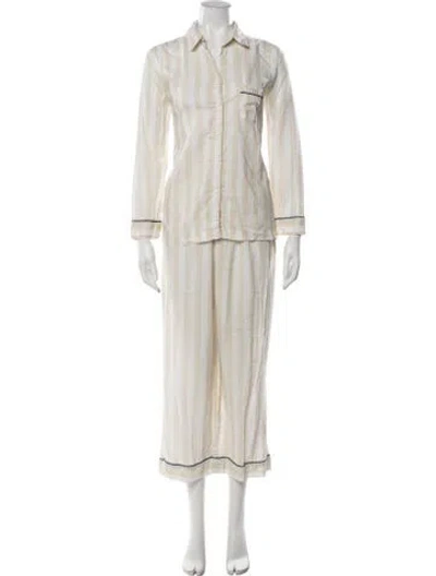 Pre-owned Pour Les Femmes Striped Pajamas In Neutrals