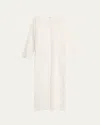 Pour Les Femmes Valentina Lace-trim Cotton Maxi Kaftan In White