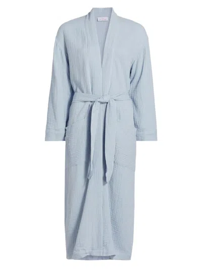 Pour Les Femmes Women's Angel Cotton Gauze Long Robe In Blue