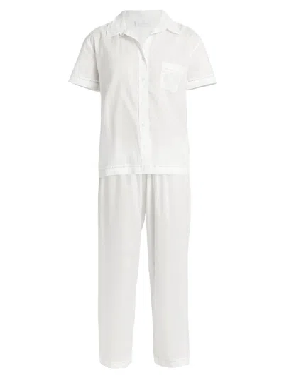 Pour Les Femmes Women's Core Classics Pajama Set In White