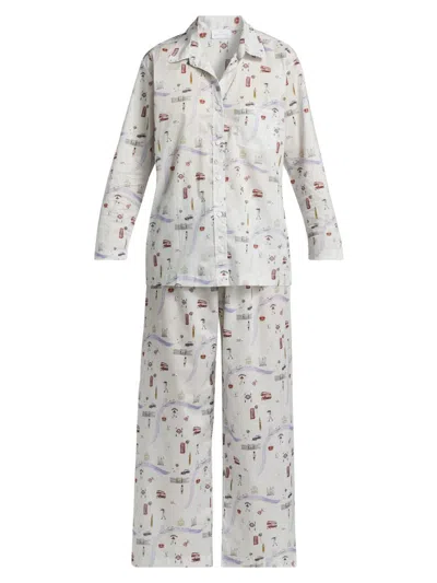 Pour Les Femmes Women's London Cotton Pajamas In Multi