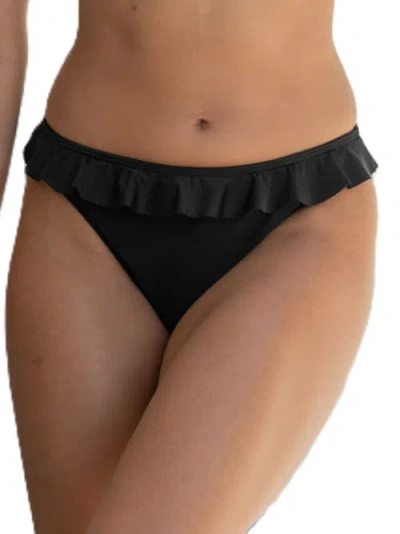 Pour Moi Bermuda Hi-cut Frill Bikini Bottom In Black