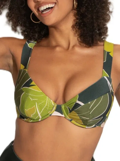 Pour Moi Dolce Vita Bikini Top In Green Tropical
