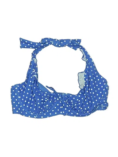 Pre-owned Pour Moi Swimsuit Top Blue Stars Pattern Swimwear