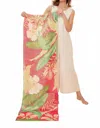 Powder Delicate Tropical Linen Scarf In Dark Rose In Multi