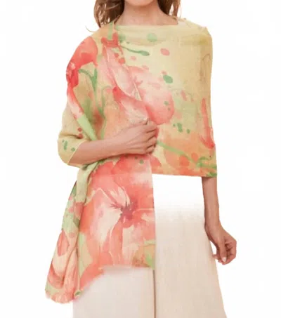 Powder Design Inc Linen Watercolor Orchid Scarf In Multicolor
