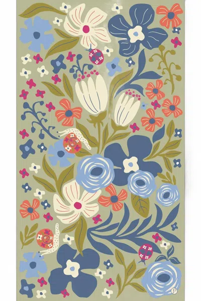 Powder Garden Friends Print Scarf In Wild Flowers In Multi