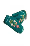 Powder Heidi Mittens In Teal In Blue