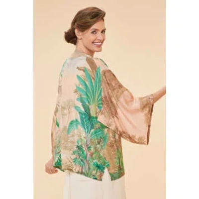 Powder Oasis Kimono Jacket In Coconut In Pink