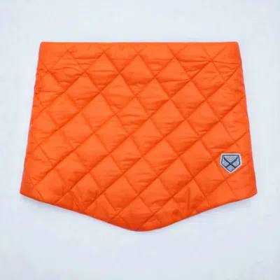 Powder Puff Collection Women's Pullover Quilted Pullover Neck Warmer In Orange/navy In Multi