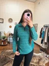 Powder River Arctic Aztec Pullover Top In Blue In Blue