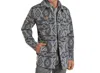 Powder River Aztec Jacquard Wool Shirt Jacket In Light Navy