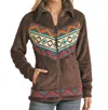 Powder River Aztec Micro Fur Jacket In Brown/multi