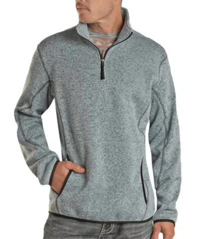 Powder River Knit Melange 1/4 Zip Pullover In Baby Blue