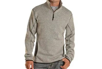 Powder River Knit Melange 1/4 Zip Pullover In Grey