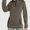Powder River Melange 1/4 Zip Pullover In Black In Brown