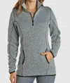 Powder River Melange 1/4 Zip Pullover In Caribbean Blue
