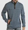 Powder River Melange Pullover Henley In Light Navy