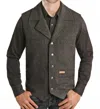 Powder River Wool Stripe Montana Vest In Black In Black