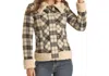 Powder River Plaid & Berber Wool Blend Coat In Natural