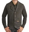 Powder River Wool Stripe Montana Vest In Black In Black