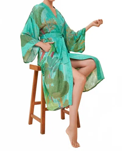 Powder Secret Paradise Kimono In Green