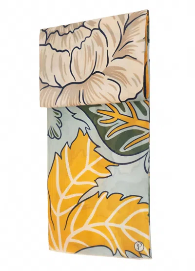 Powder Wild Floral Print Scarf In Ice In Blue