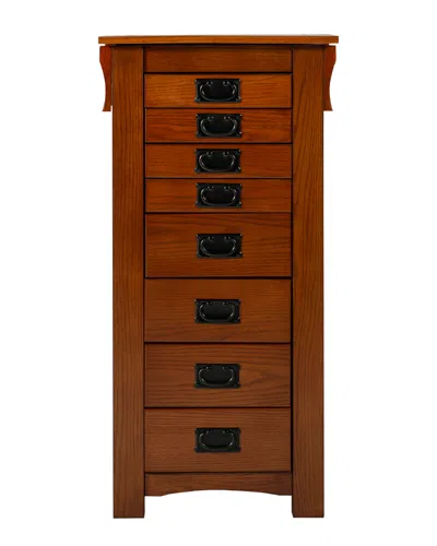 Powell 41in Alla Mission Oak Jewelry Armoire