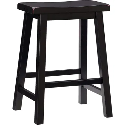 Powell Antique Black With Sand Through Terra Cotta Counter Stool