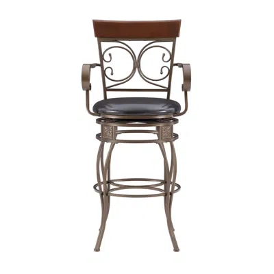 Powell Beeson Big And Tall Barstool Arm In Brown