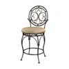 Powell Big And Tall Scroll Circle Back Counter Stool In Multi