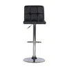 Powell Black Quilted Faux Leather & Chrome Adjustable Height Bar Stool In Black