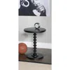 Powell Black Round Spindle Table In Black