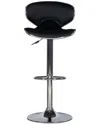 Powell Cain Chrome And Black Pu Barstool