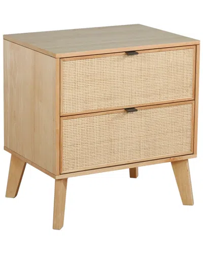 Powell Cane Night Stand In Brown